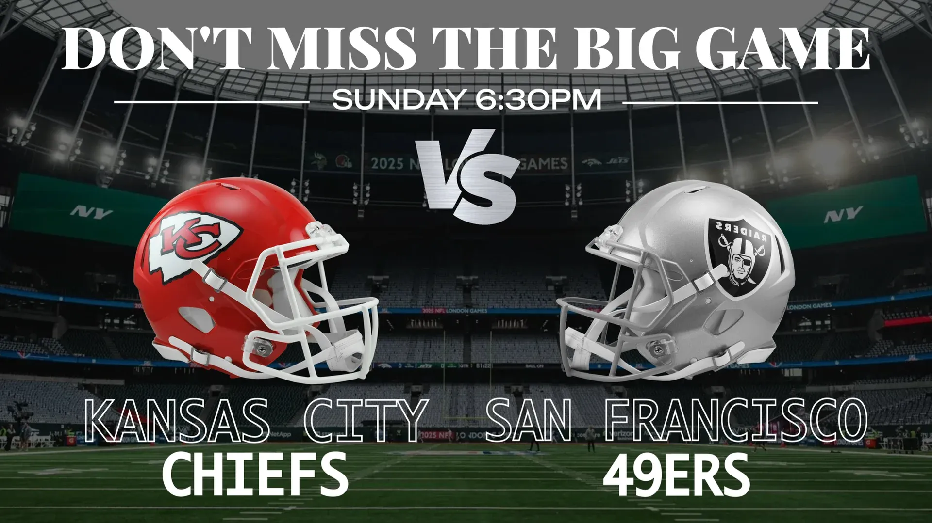American Football Next Game: digital signage template for entertainment