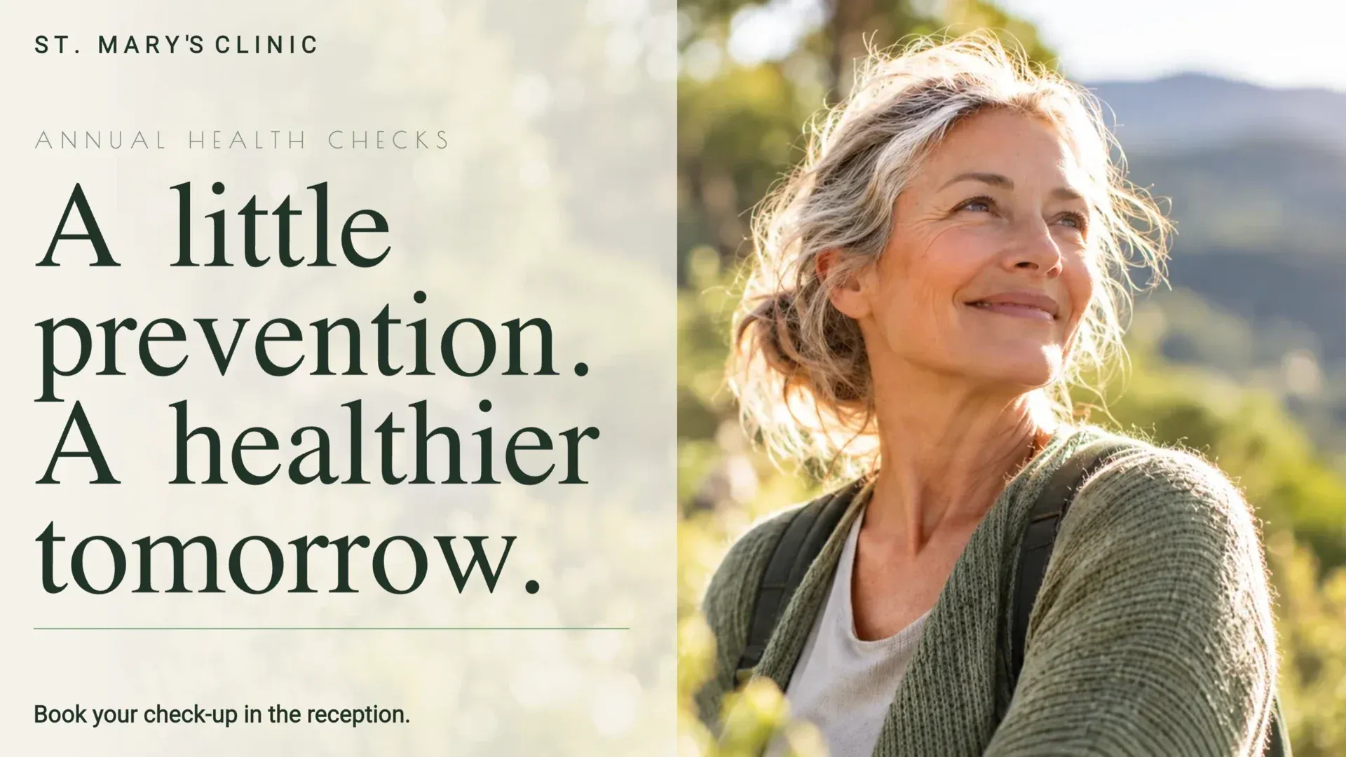 Annual Health Checks: digital signage template for health