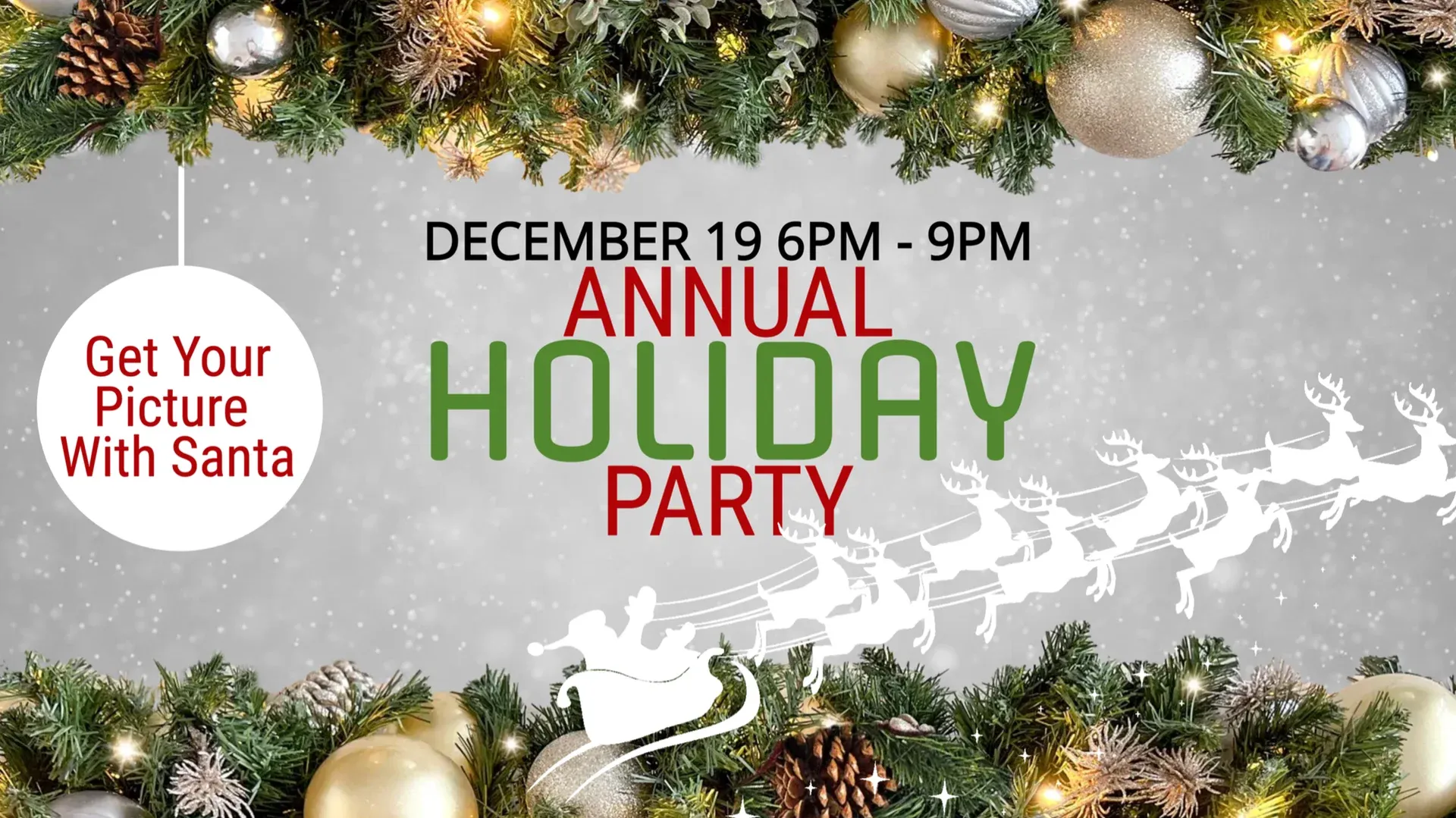 Annual Holiday Party: digital signage template for holidays