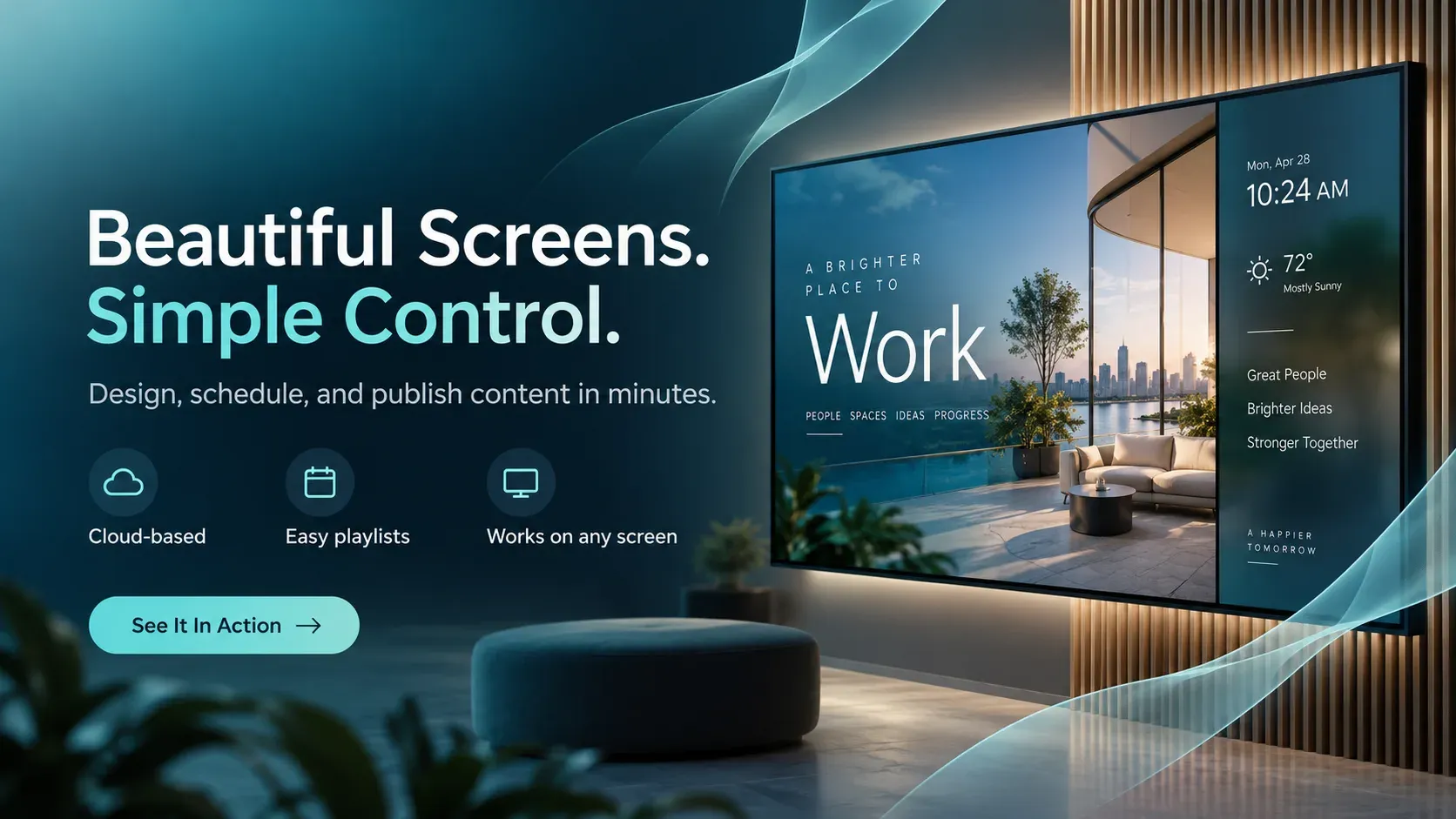 Beautiful Screens: digital signage template for advertising