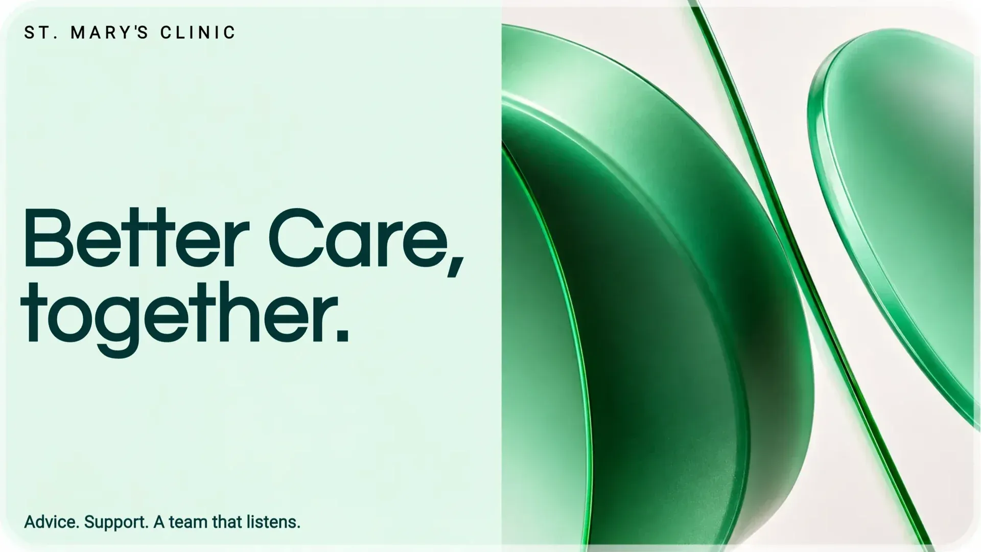 Better Care Together: digital signage template for health