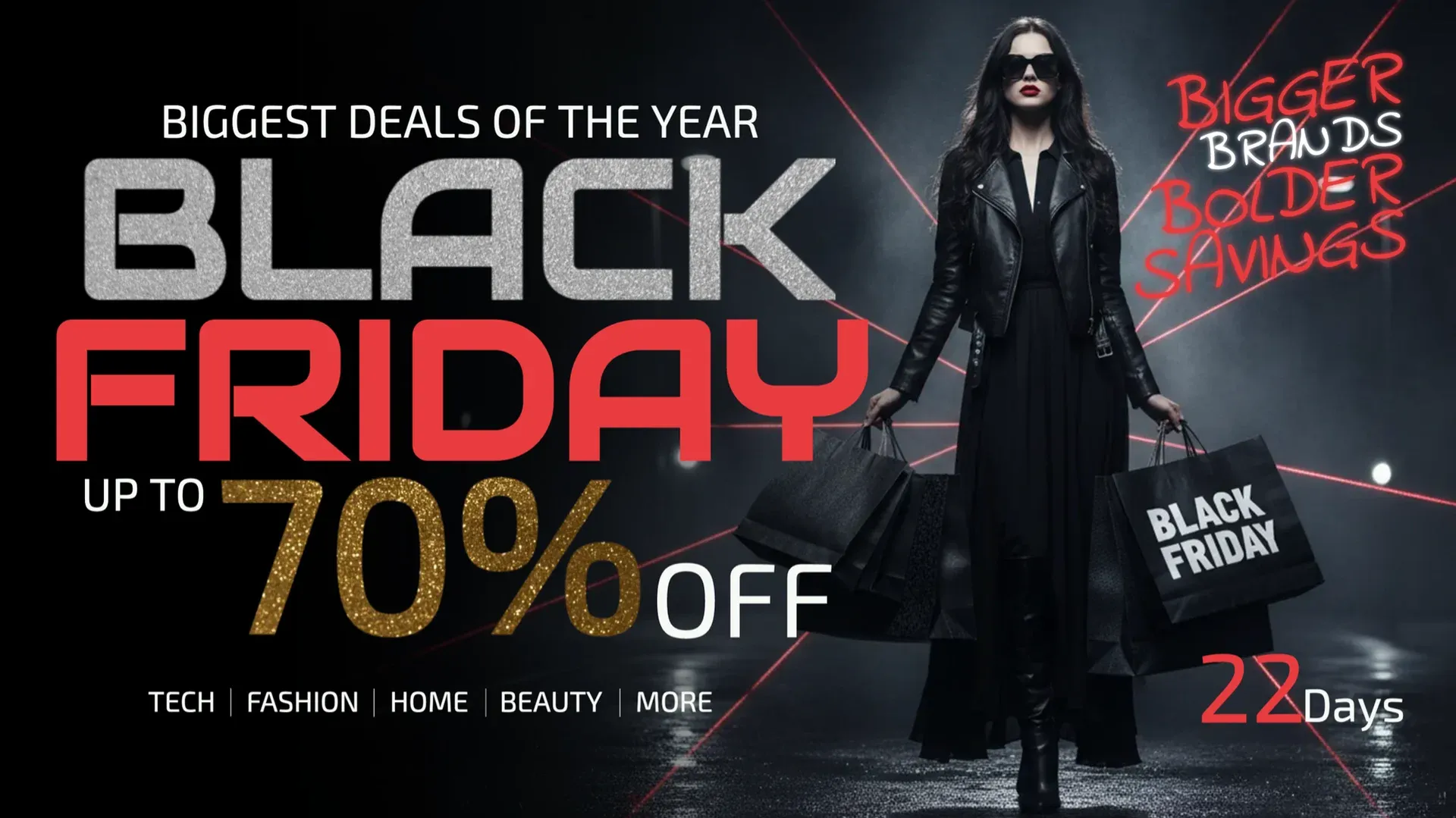 Black Friday Shopping: digital signage template for retail