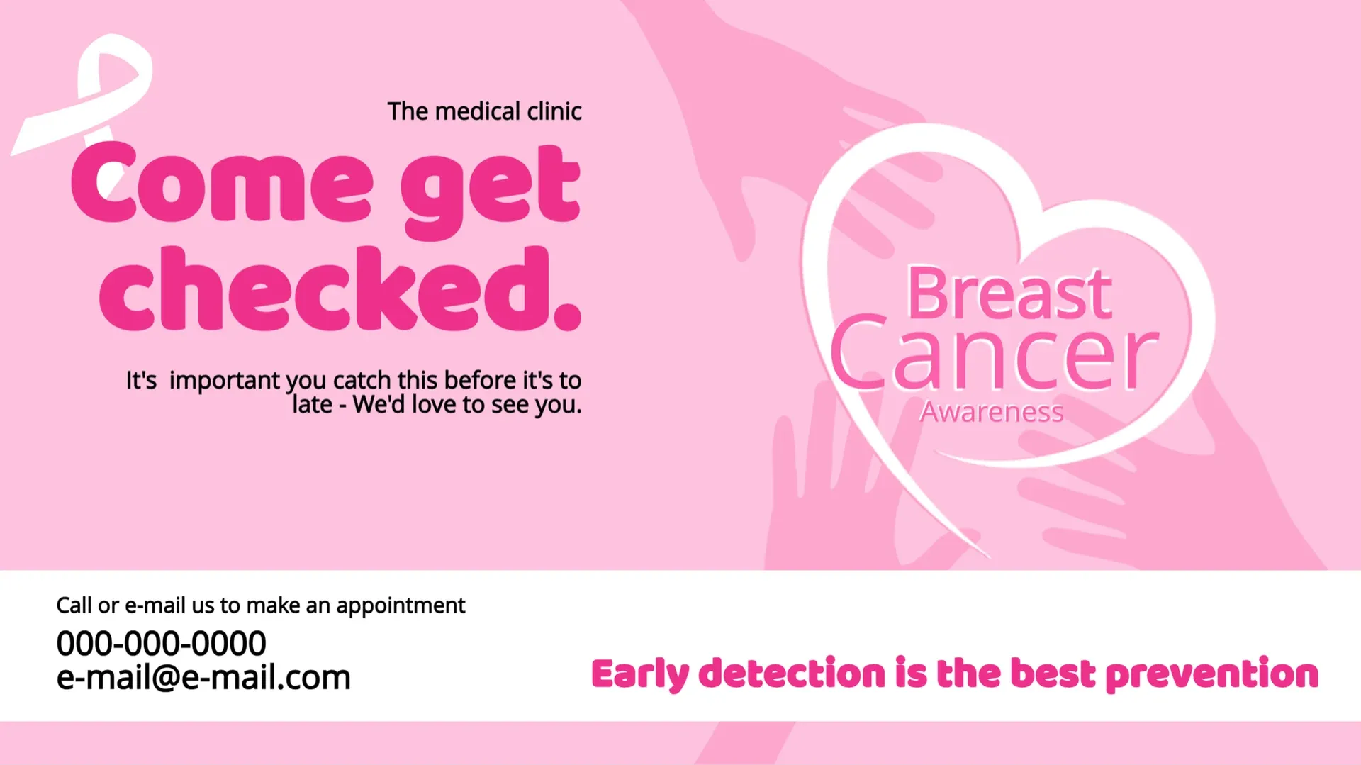 Breast Cancer Awareness: digital signage template for health