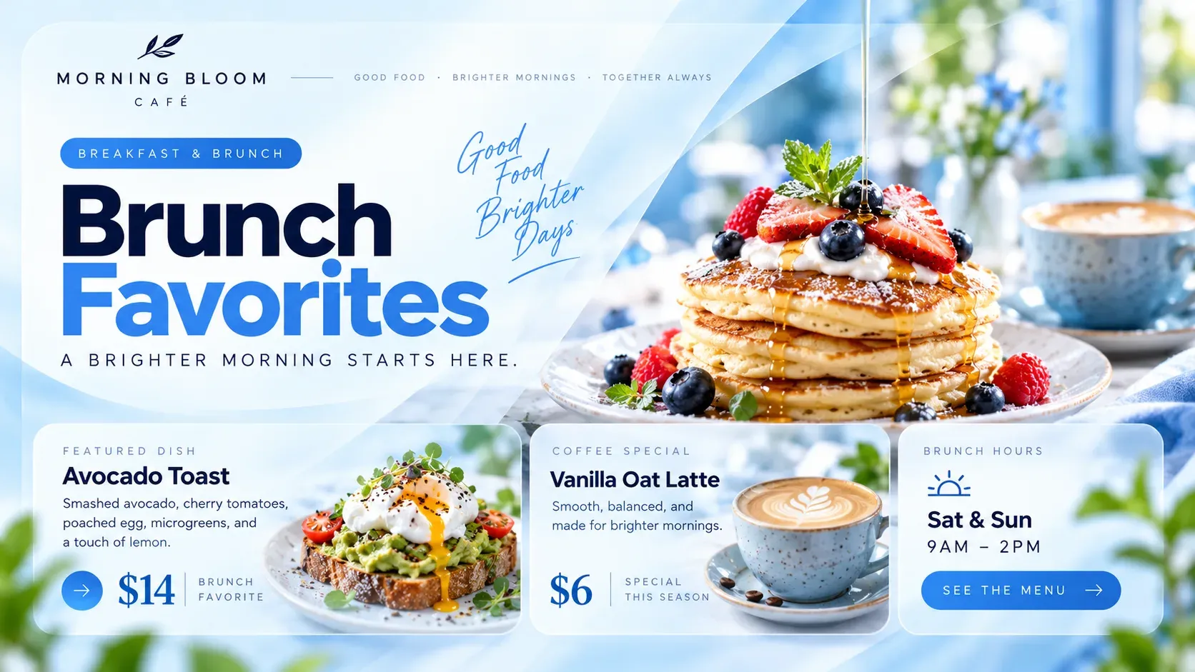 Brunch Favorites: digital signage template for food