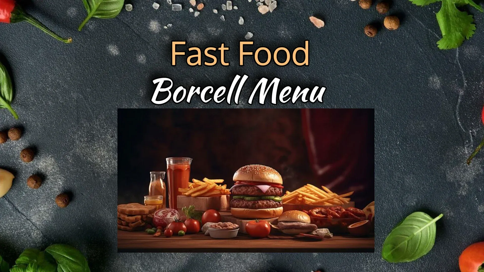 Burger Bar: digital signage template for food