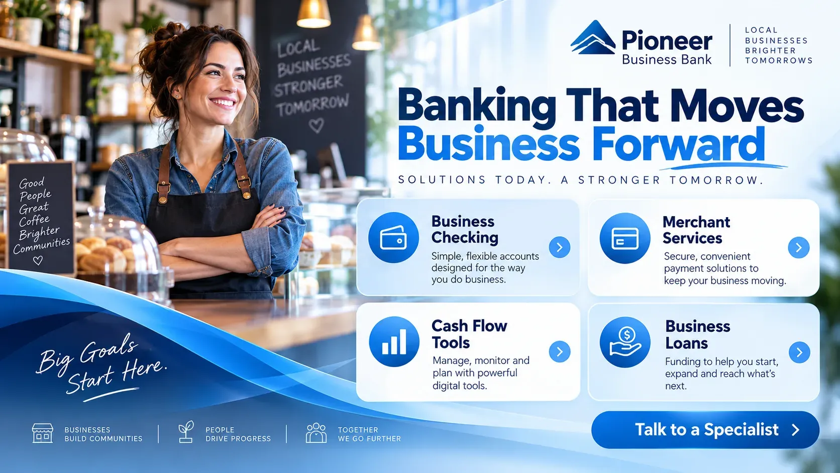 Business Banking: digital signage template for financial