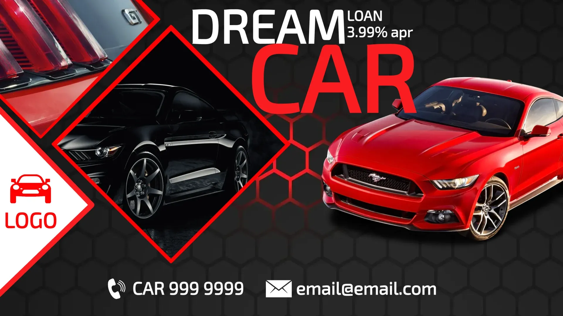 Car Loan: digital signage template for financial