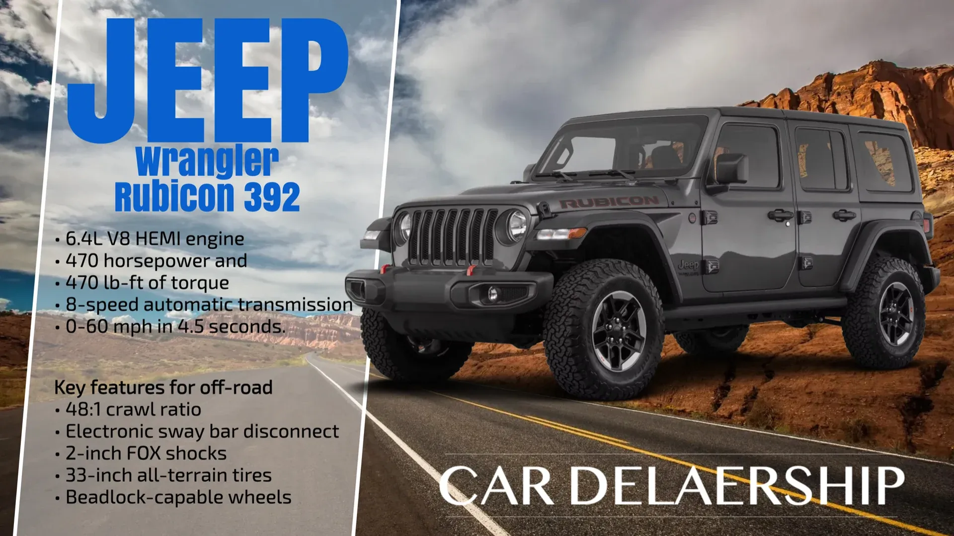 Car Sales: digital signage template for retail