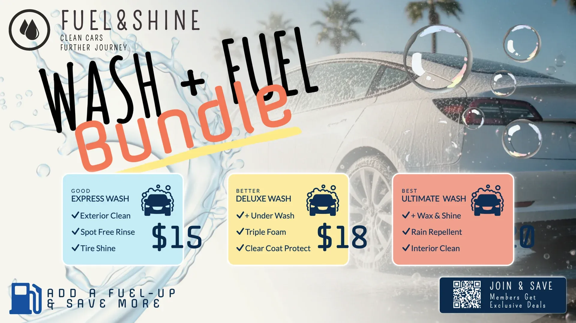 Car Wash: digital signage template for transport
