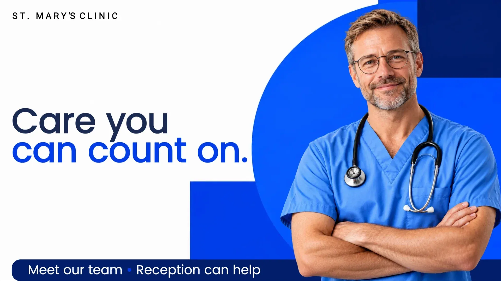 Care You Can Count On: digital signage template for health