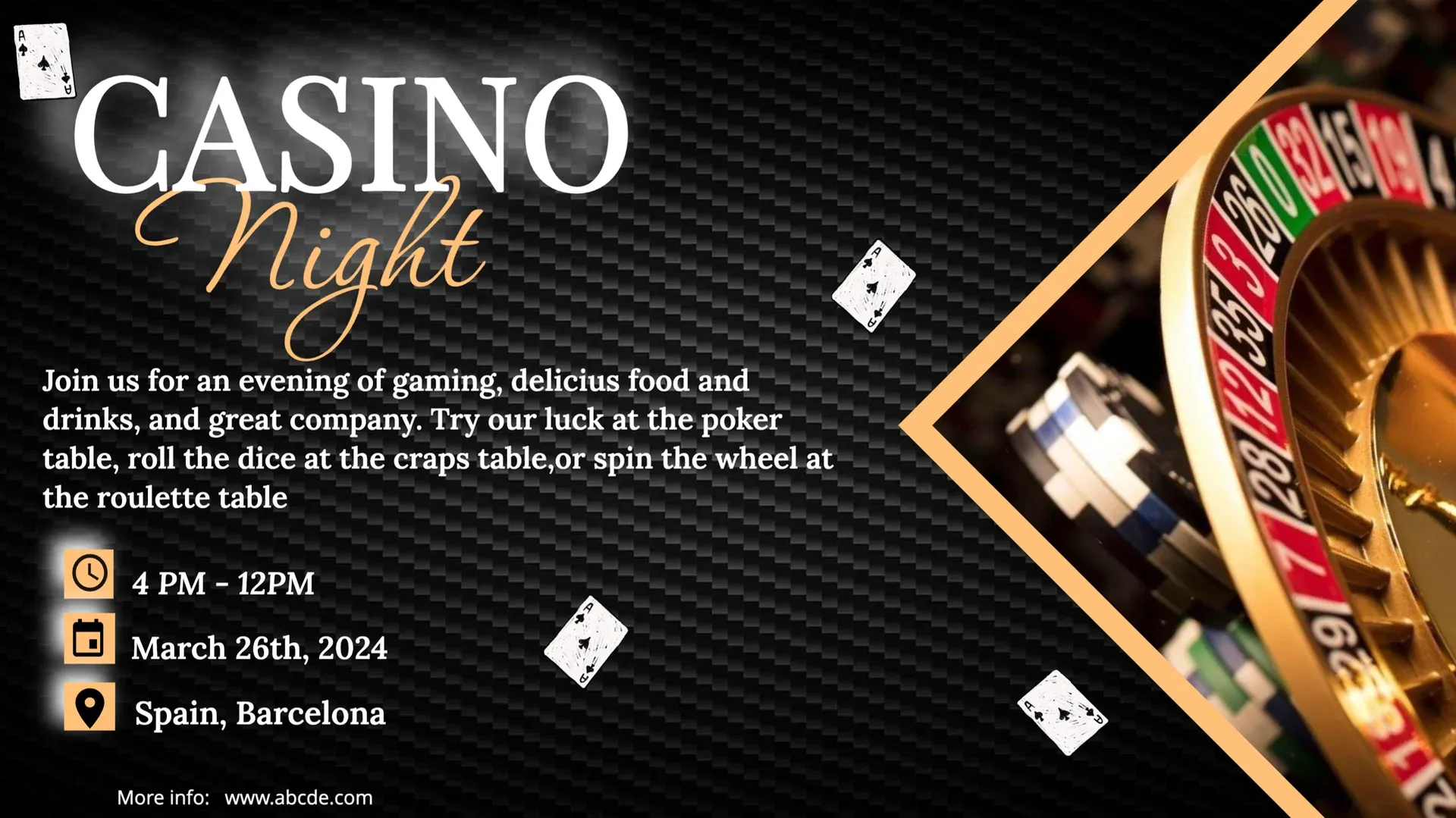 Casino: digital signage template for entertainment