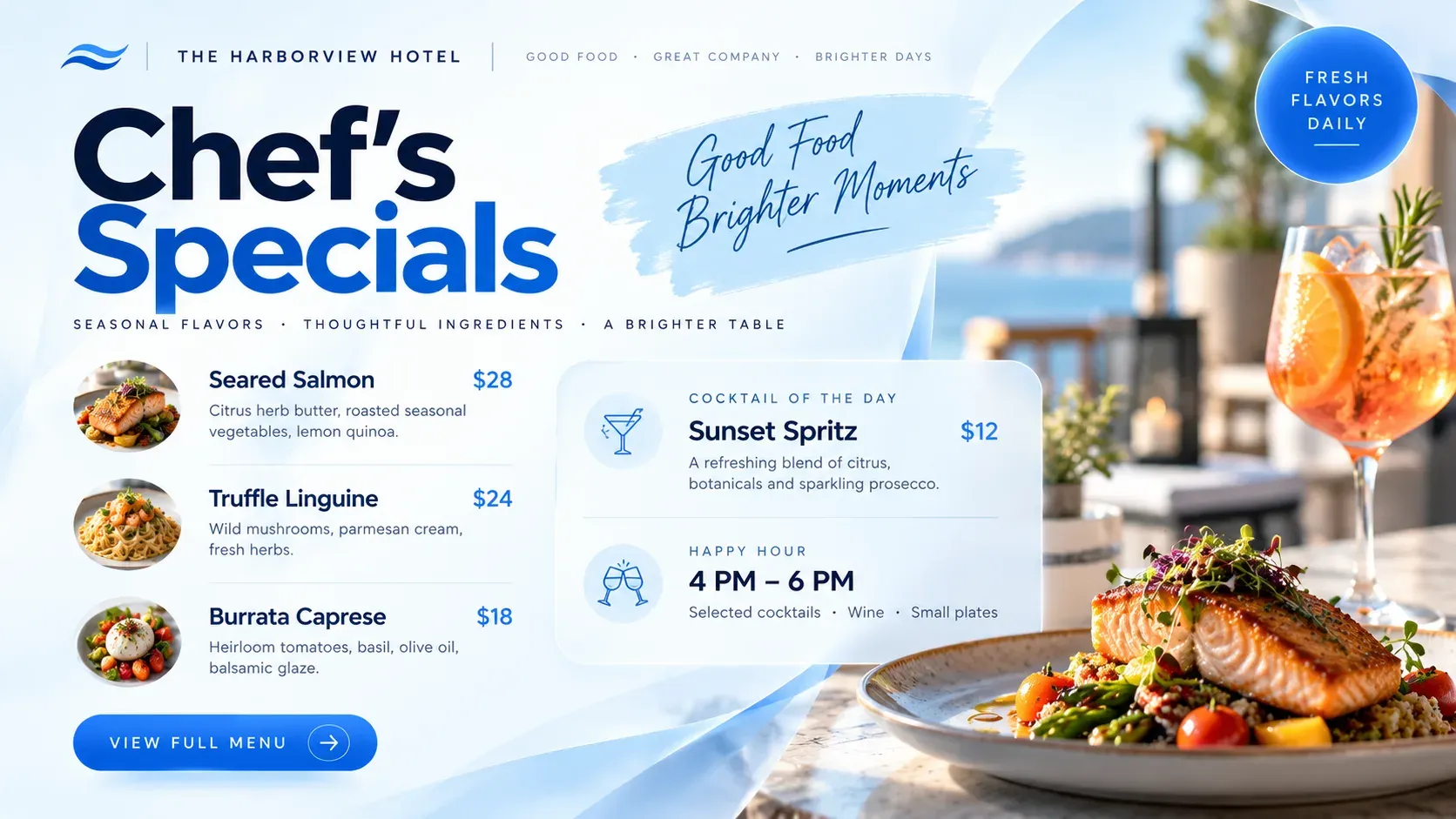 Chef’s Special: digital signage template for hospitality