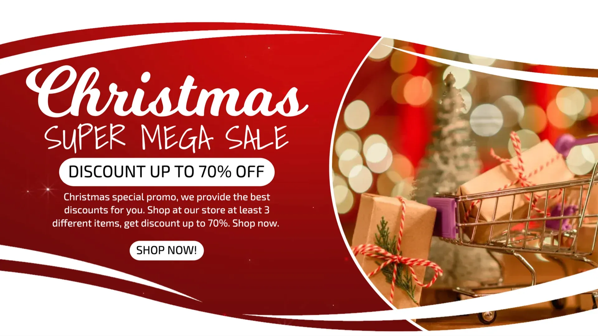 Christmas Event Sale: digital signage template for events