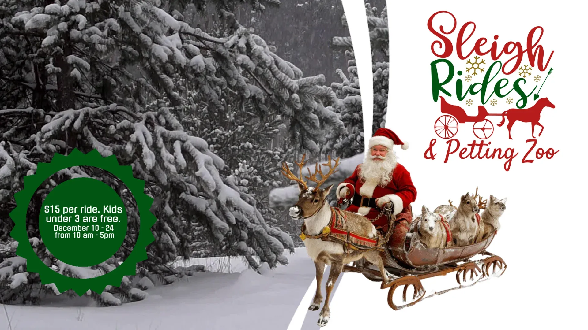 Christmas Sleigh Rides: digital signage template for holidays