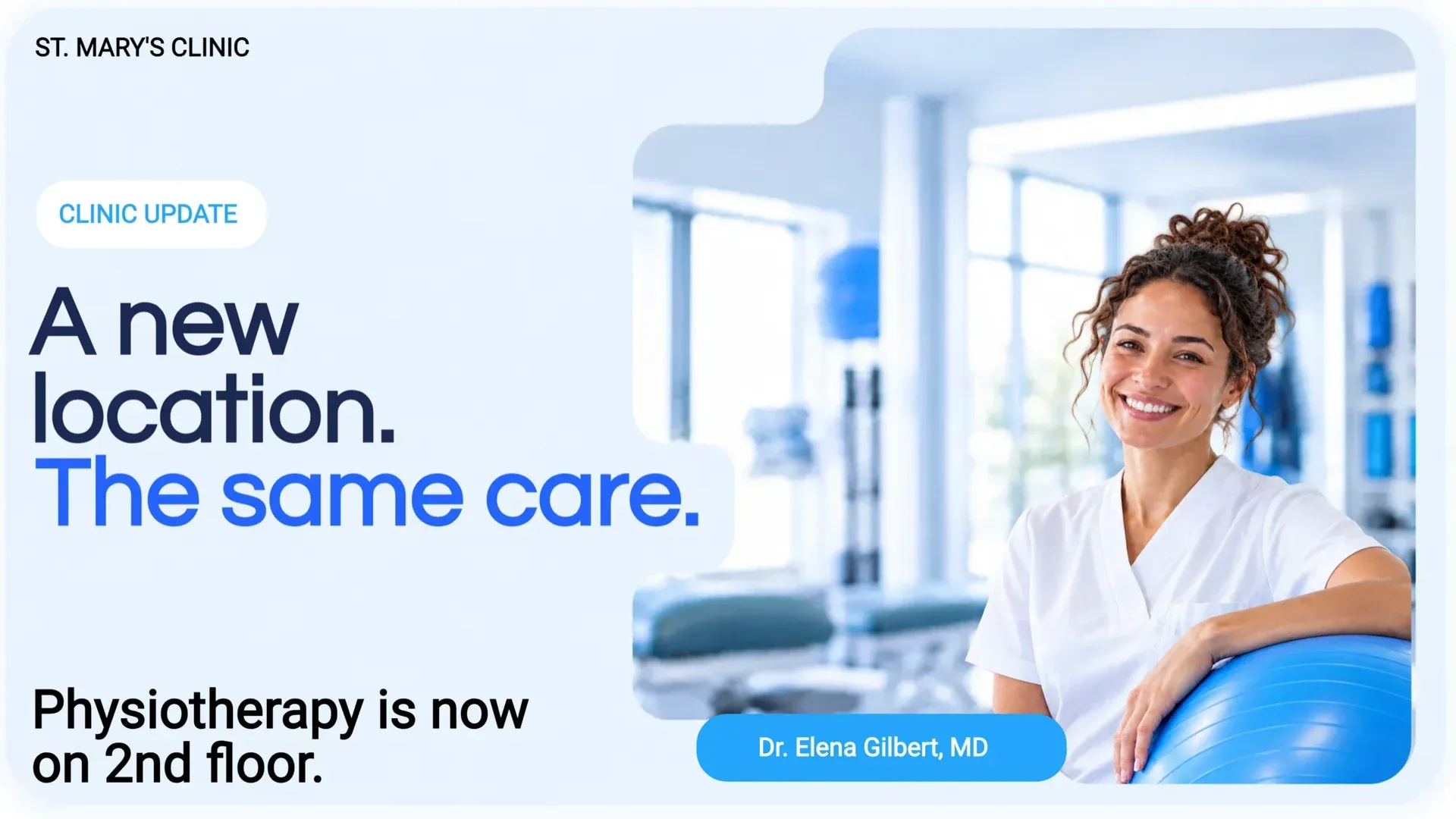 Clinic Update: digital signage template for health