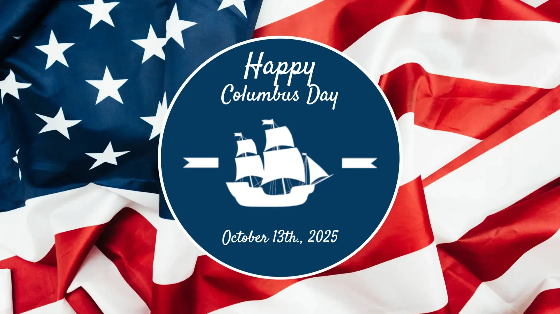 Columbus Day: digital signage template for holidays