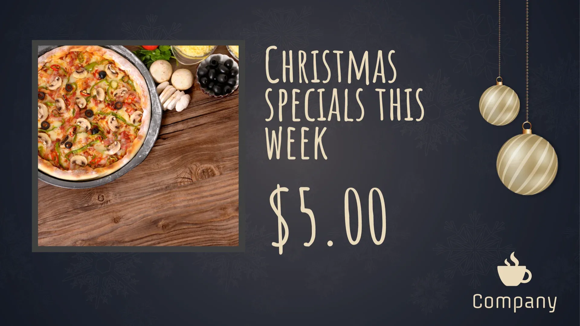Cozy Coffee Shop: digital signage template for food