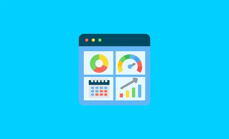 Icon of a dashboard with charts