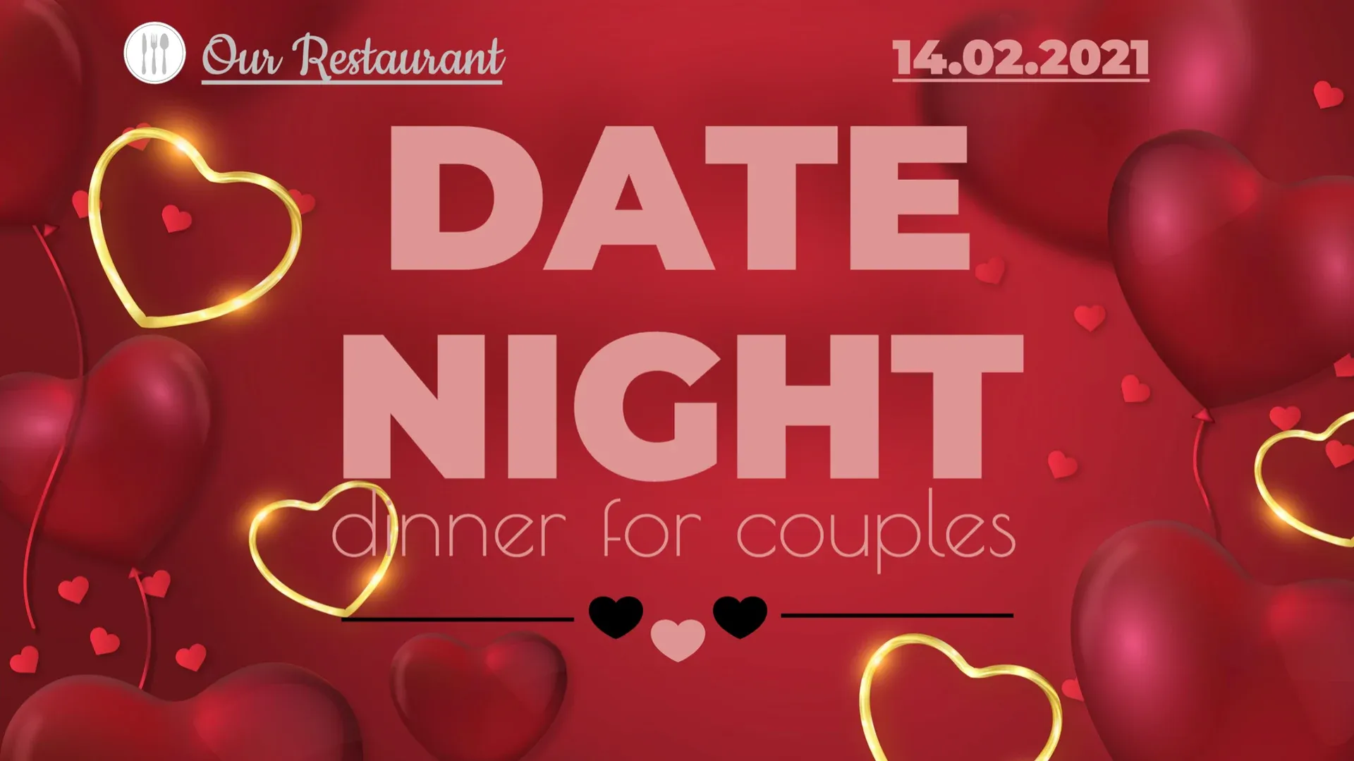 Date Night: digital signage template for holidays
