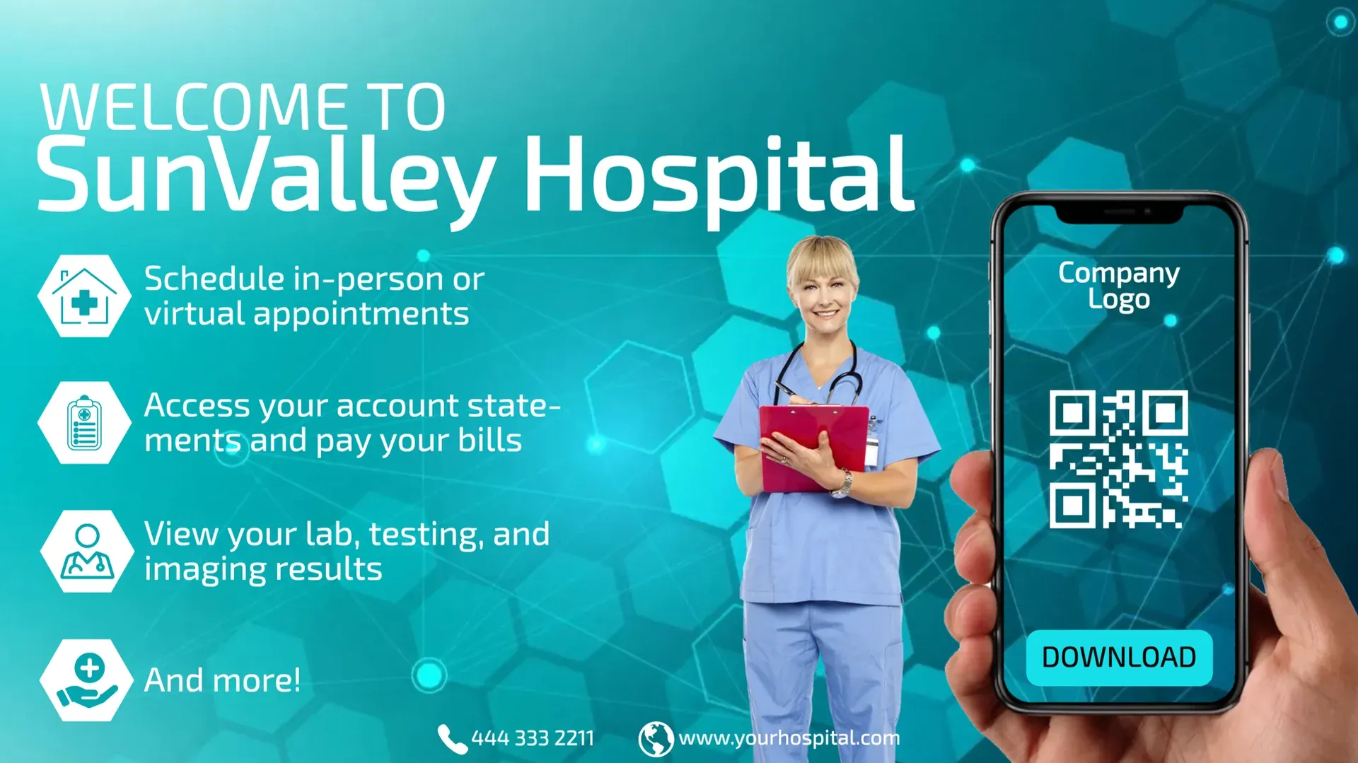Doctor's Office: digital signage template for health