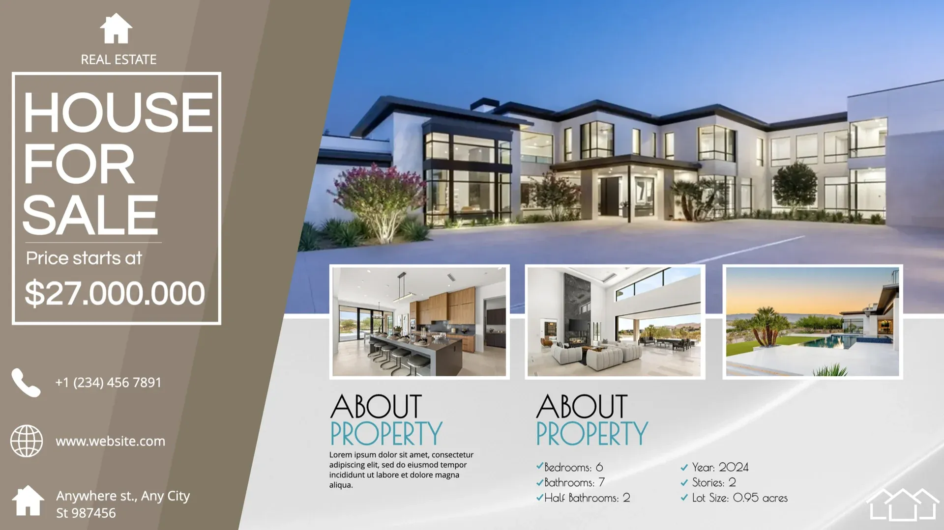 Dream Estate: digital signage template for property