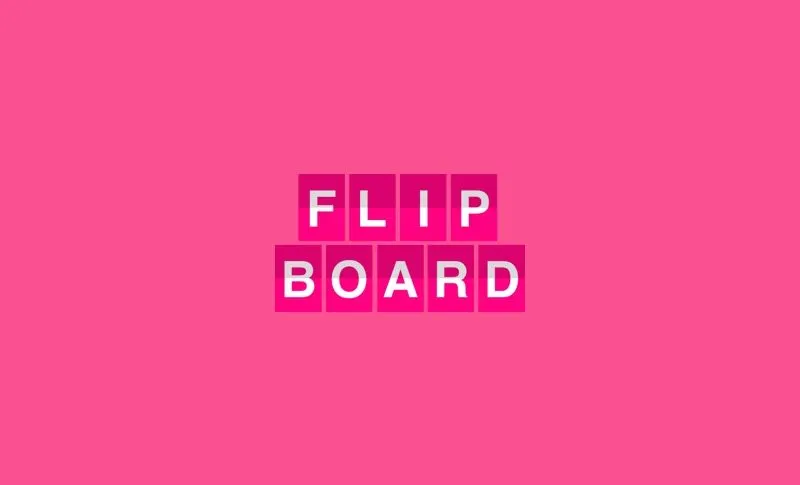 The words Flip Board on flip tiles