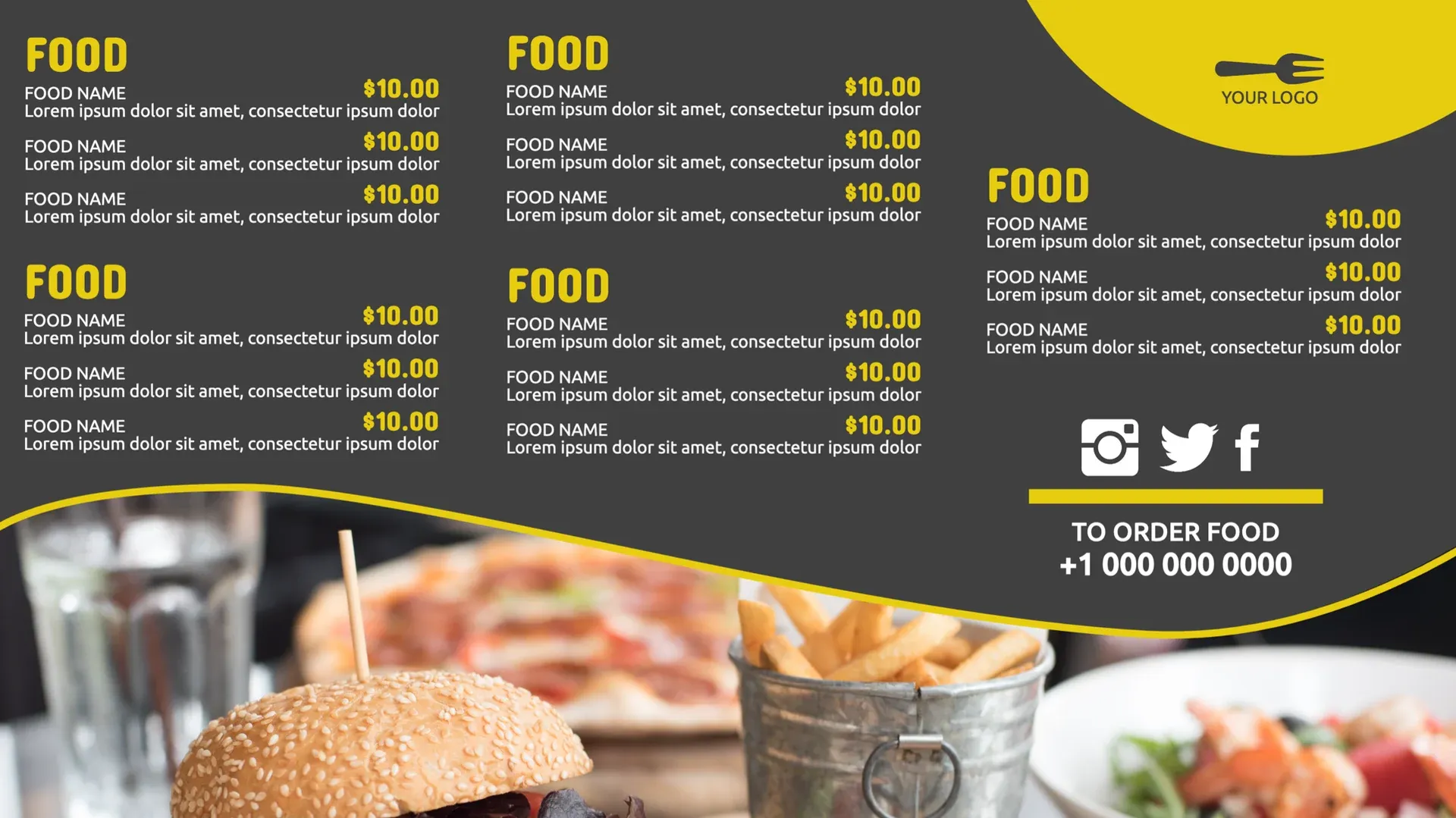 Food by Valentine: digital signage template for food