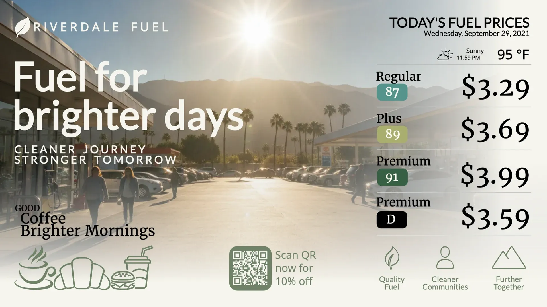 Fuel Prices: digital signage template for transport