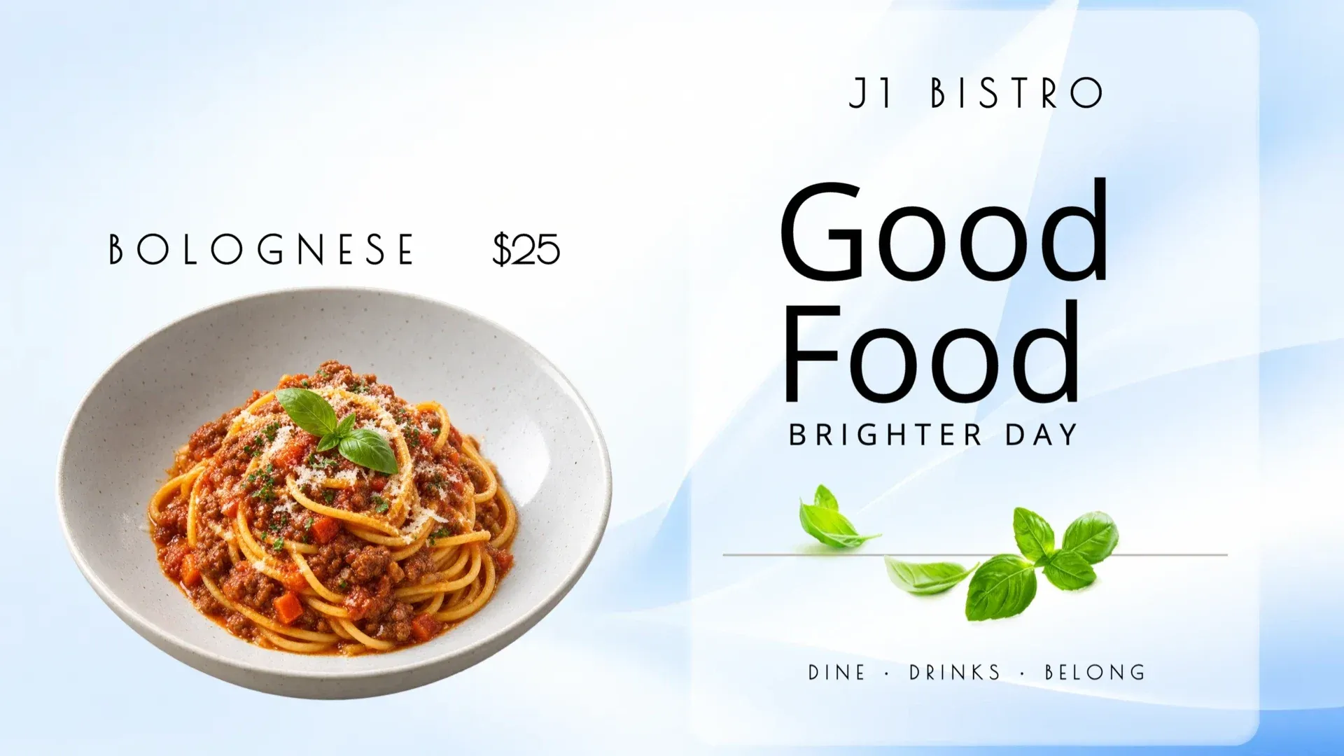 Good Food: digital signage template for food