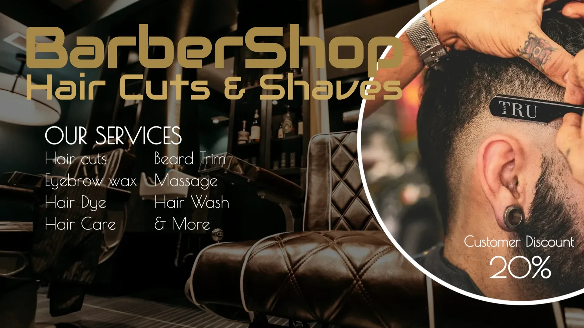 Hair Cuts: digital signage template for beauty