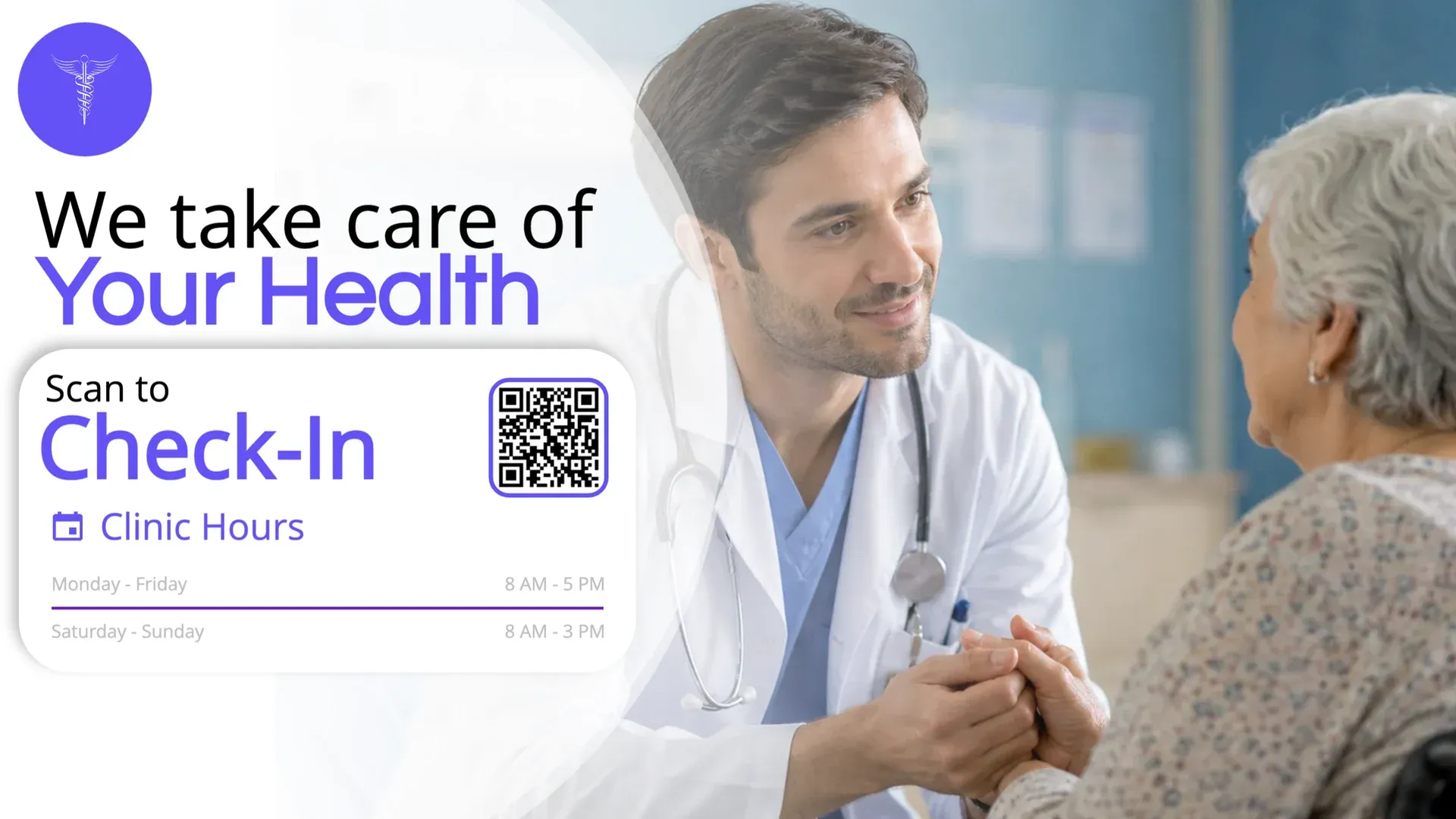 Health Doctor Check-In: digital signage template for health
