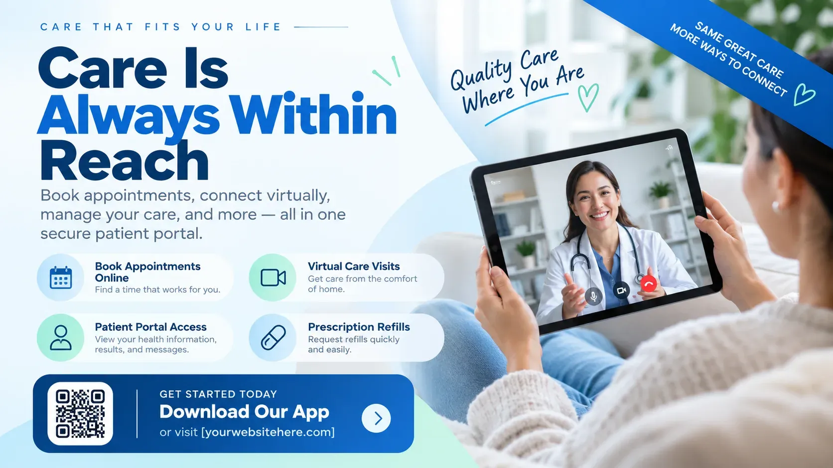 Healthcare App: digital signage template for health