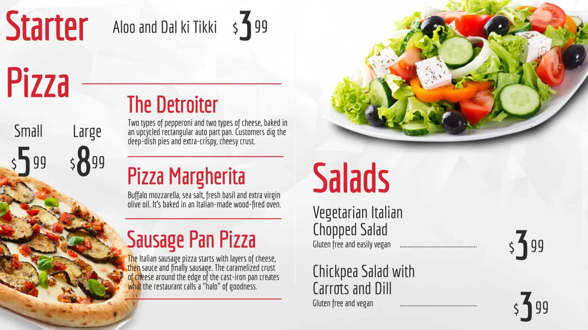 Healthy Foods: digital signage template for food
