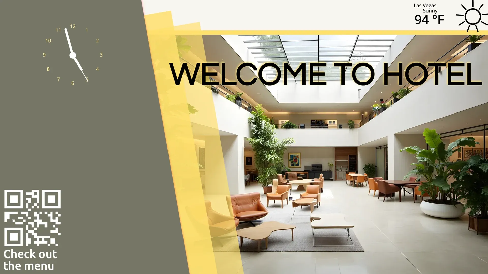 Hotel Lobby: digital signage template for hospitality