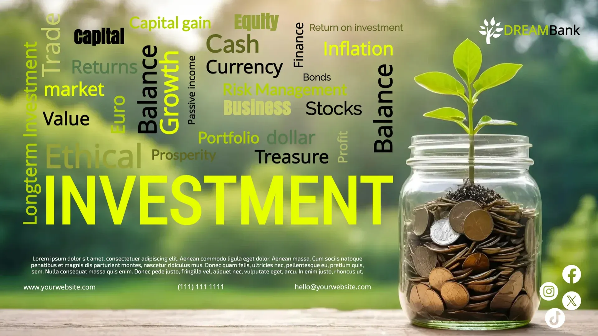 Investment: digital signage template for financial