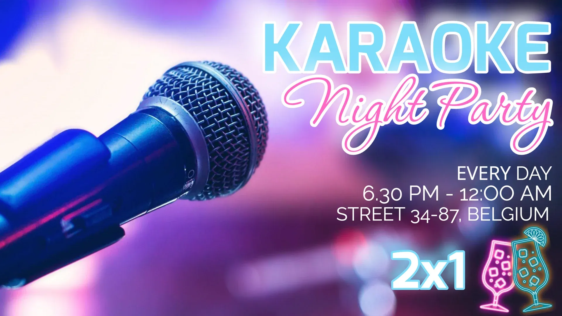 Karaoke: digital signage template for entertainment