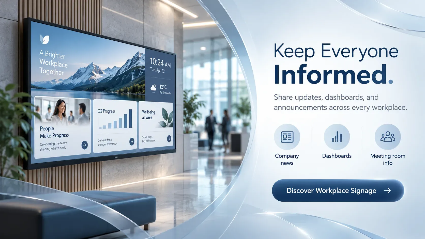 Keep Everyone Informed: digital signage template for advertising
