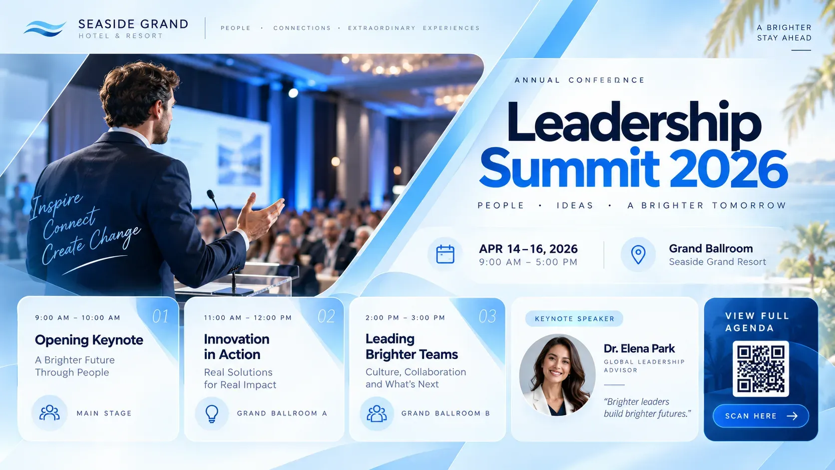 Leadership Summit: digital signage template for hospitality