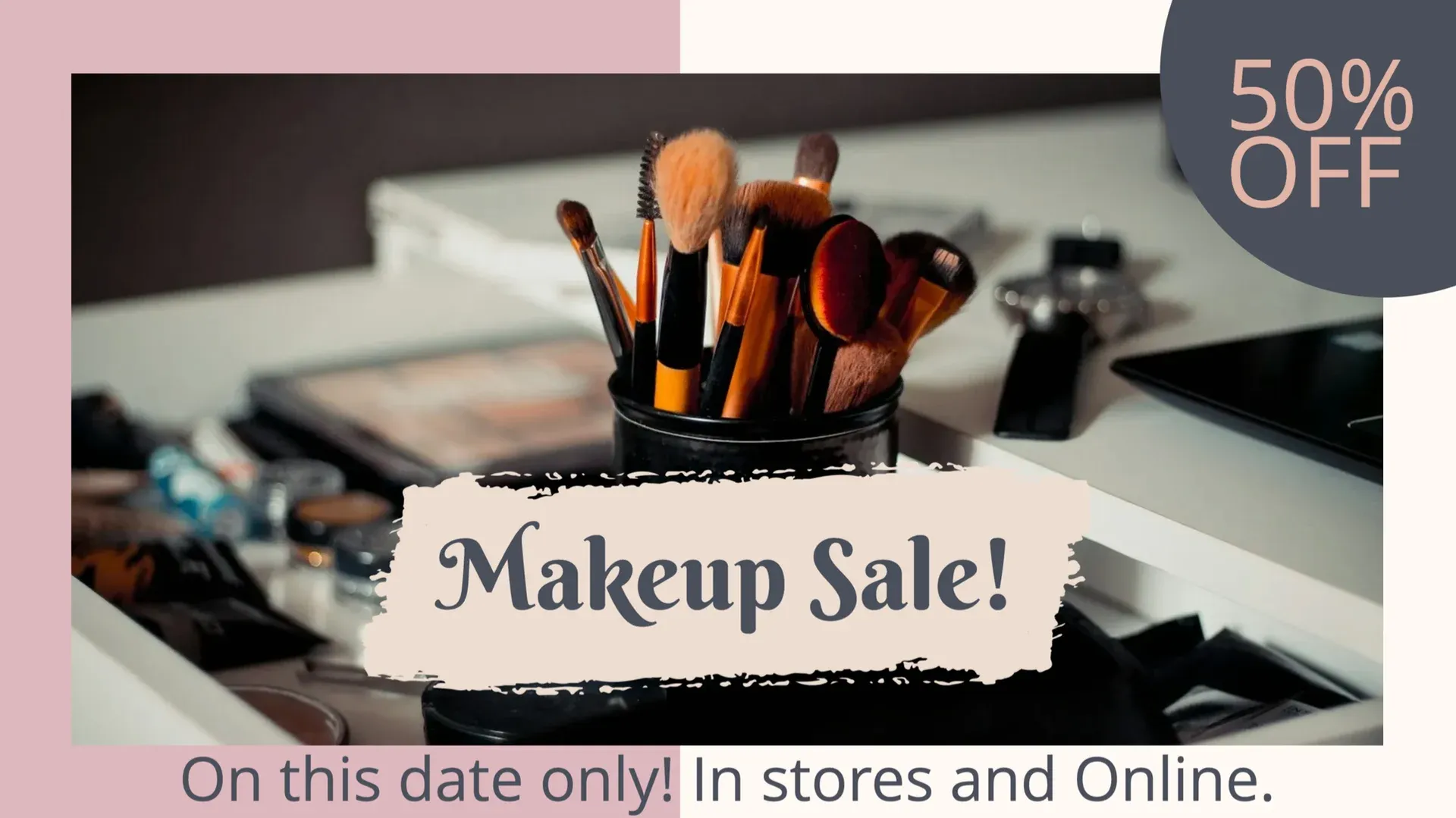 Make Up Sale: digital signage template for retail