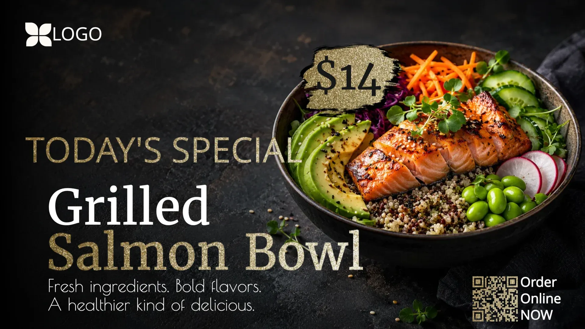Menu Special: digital signage template for food