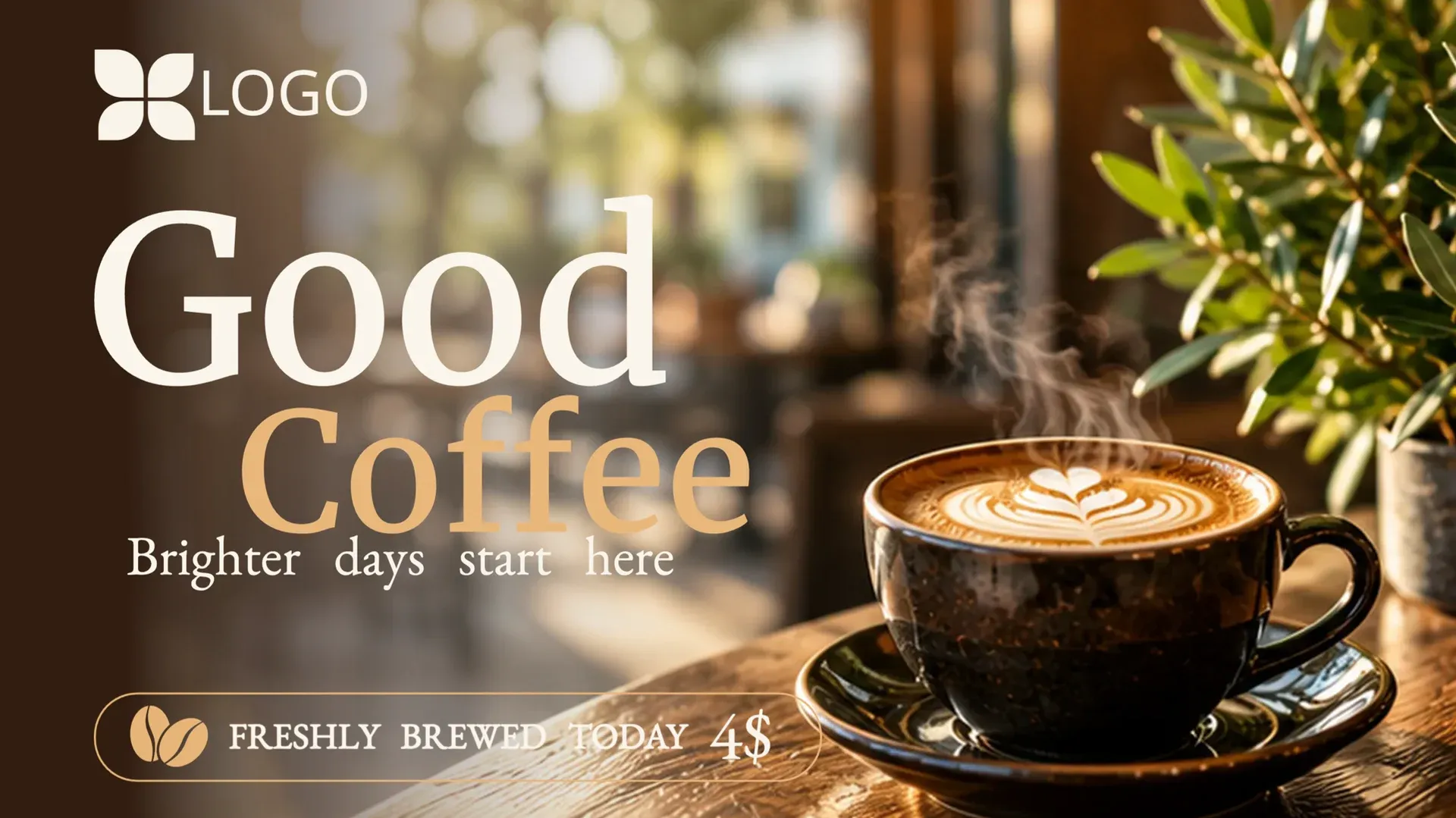 Morning Coffee: digital signage template for food