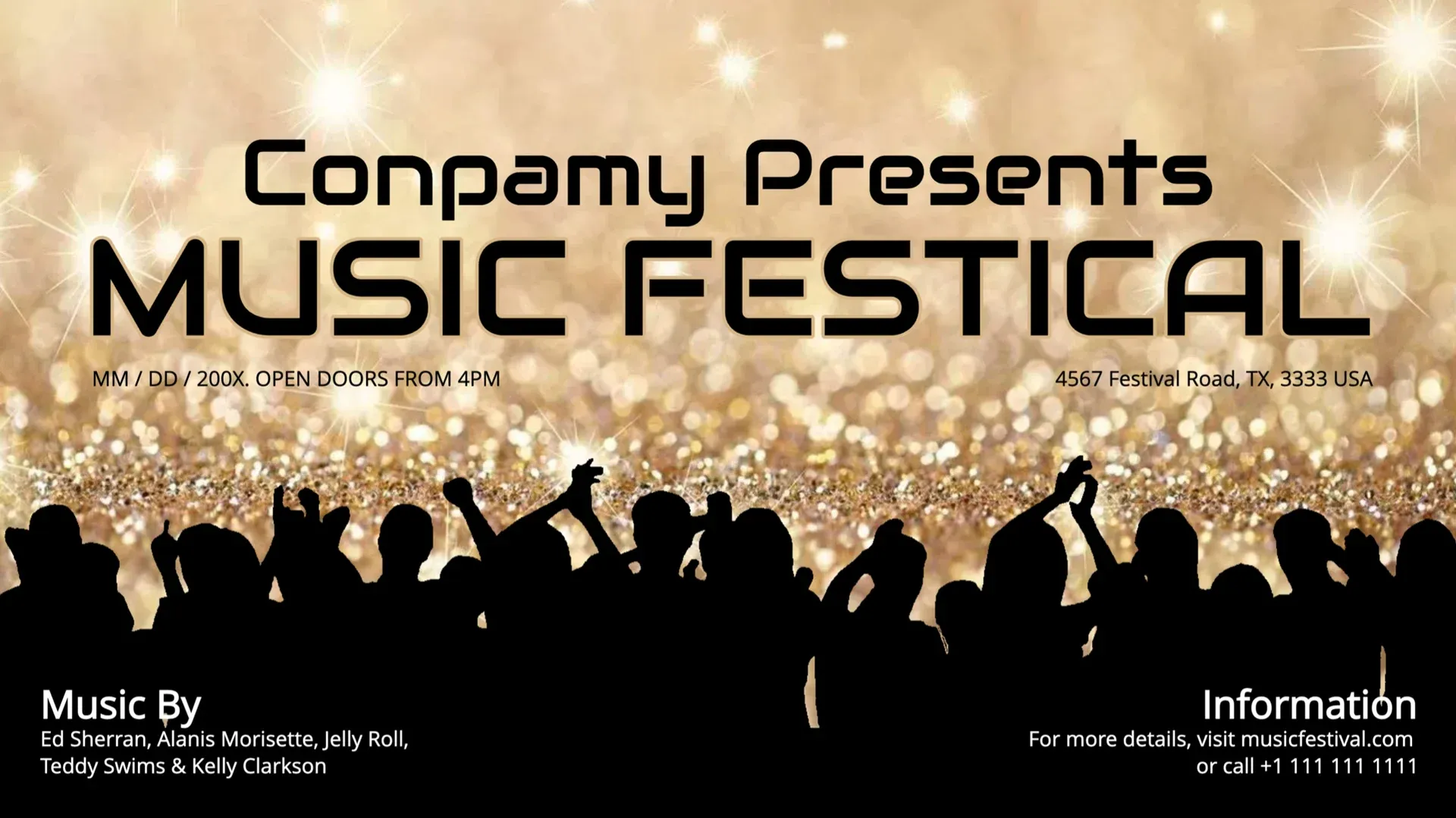 Music Festival: digital signage template for events