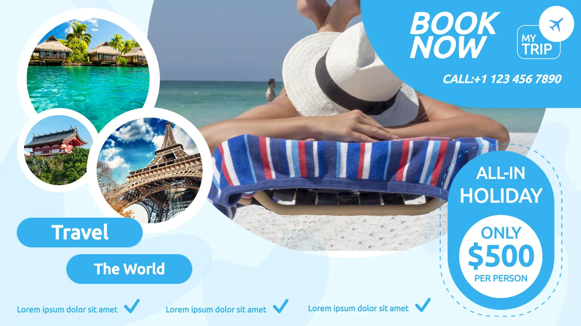My Trip: digital signage template for travel