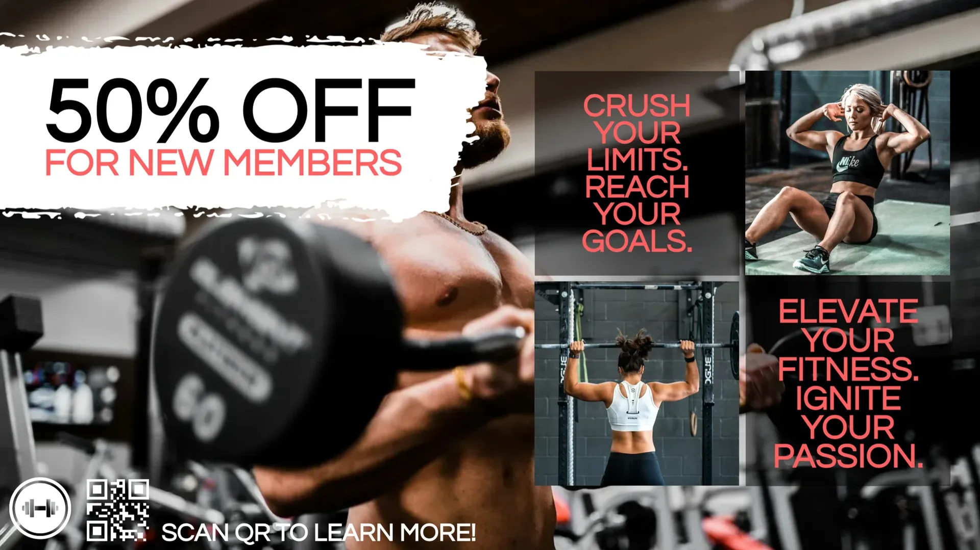 New Members: digital signage template for fitness