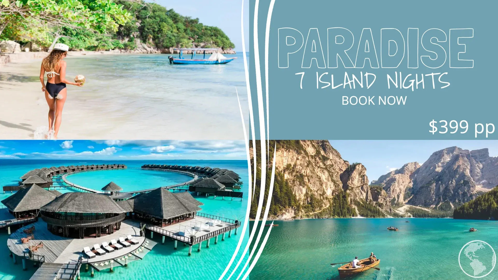 Paradise Island: digital signage template for travel
