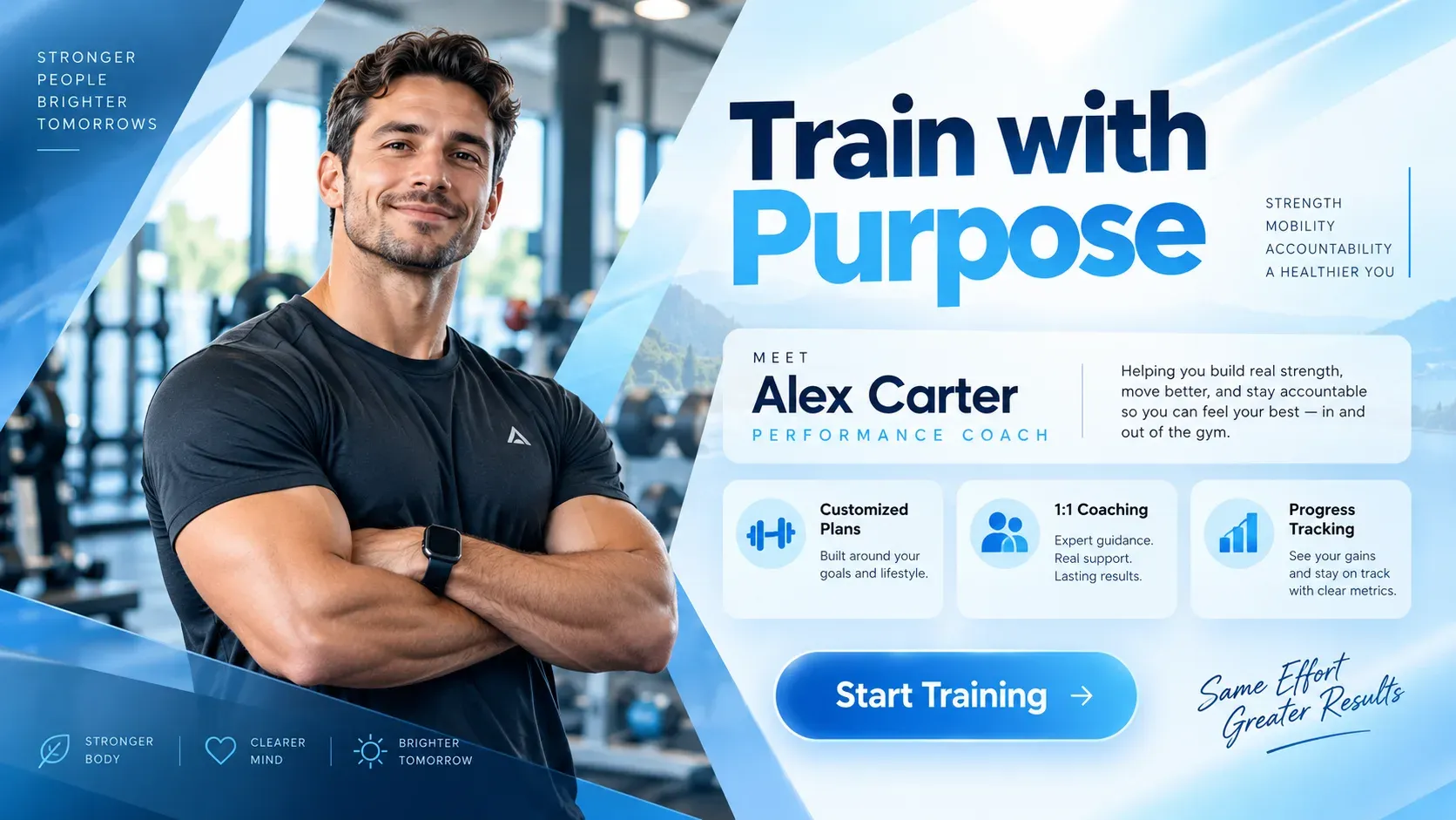 Personal Fitness Coach: digital signage template for fitness