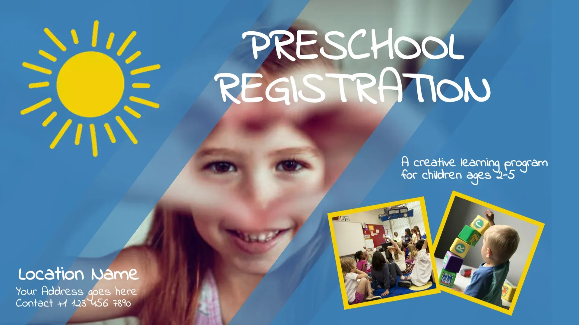 Preschool: digital signage template for education