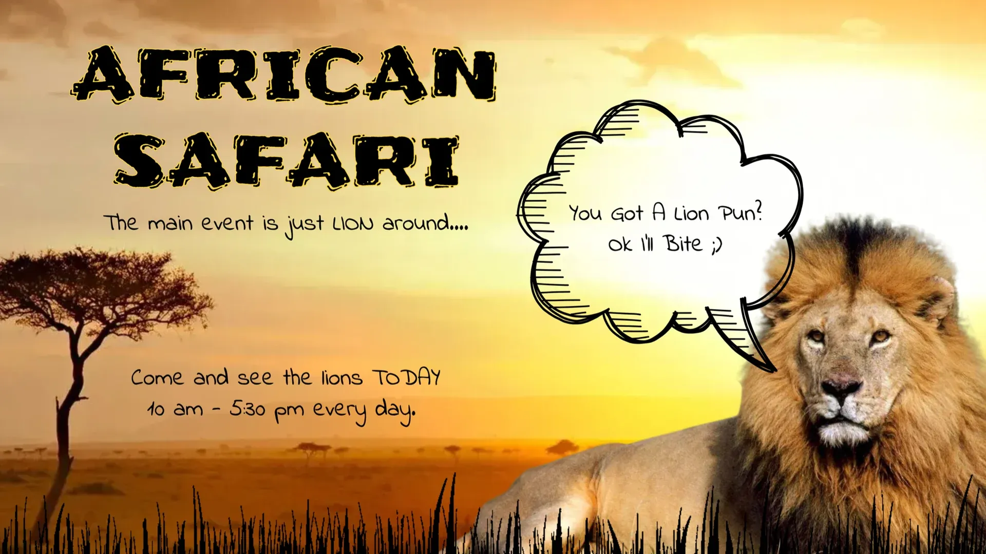 Safari: digital signage template for events