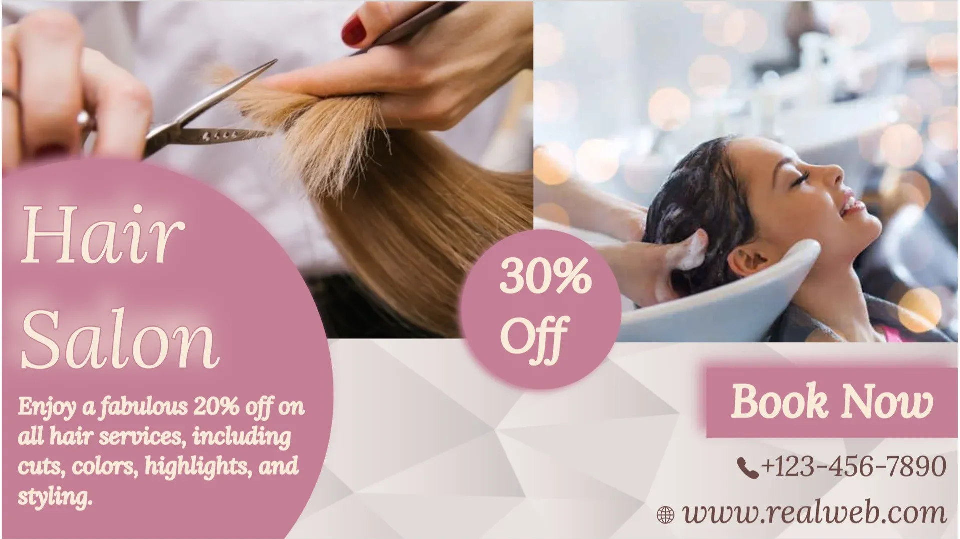 Salon: digital signage template for beauty