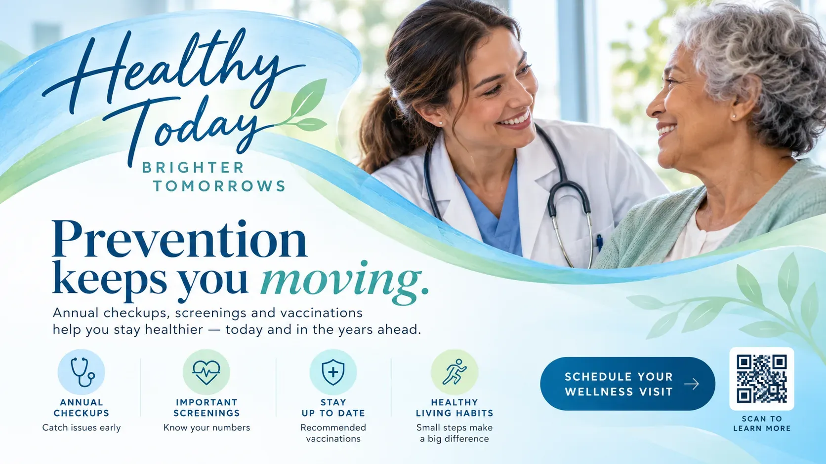 Schedule Visit: digital signage template for health